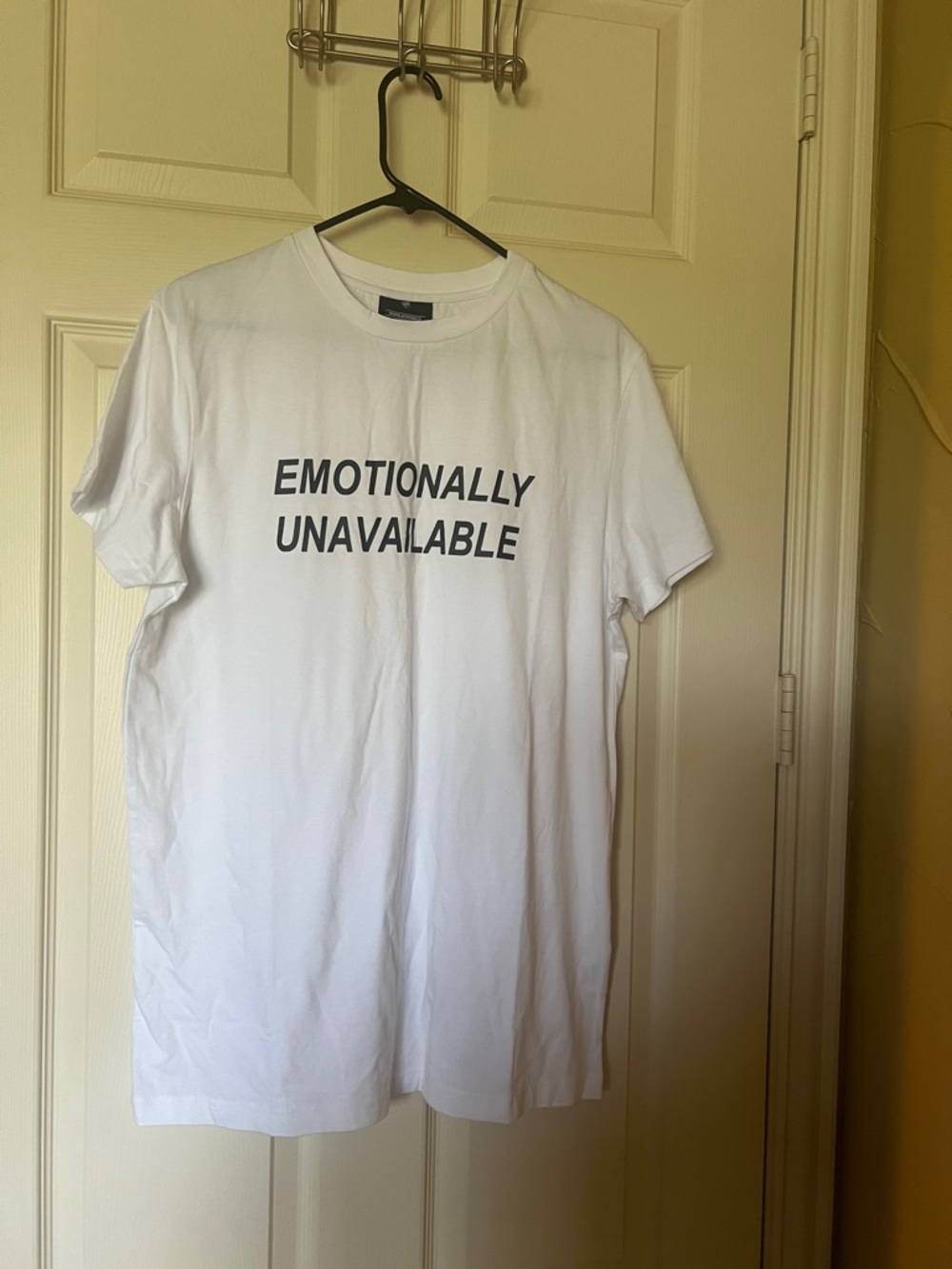 White 'Emotionally Unavailable' Graphic Tee - Men